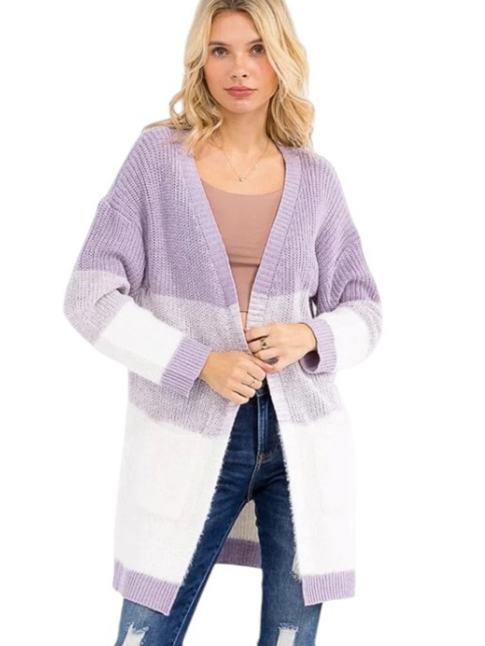 625:  MIRACLE NWT SWEATER CARDIGAN LAVENDER (H22)